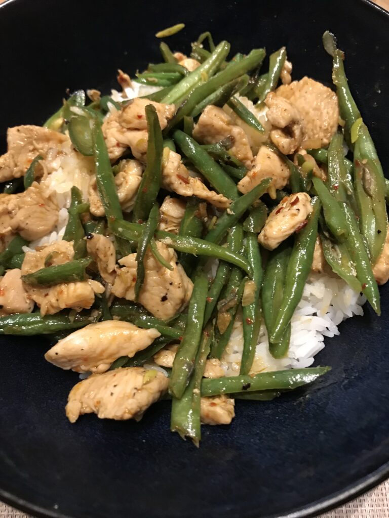 Haricots sauté aux poulet